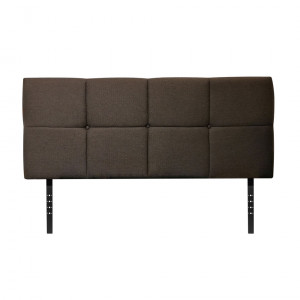 Tête de lit 180x60 tissu marron et 2 barres de fixation métal - CHOCO