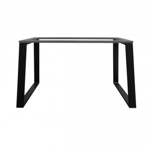 2 pieds de table de repas en métal noir finition peinture poudrée design luge hauteur 65 cm - 02