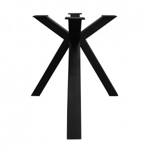 Pied de table de repas en métal noir finition peinture poudrée design croix épais hauteur 65 cm - 04