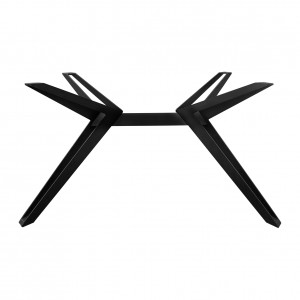Pied de table de repas en métal noir finition peinture poudrée design géométrique trapèze hauteur 65 cm - 07