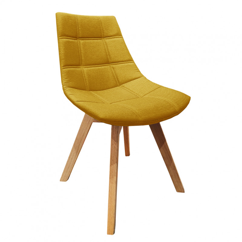 Lot 2 chaises tissu & piétement chêne – DEB-Chaise-Meubletmoi.com