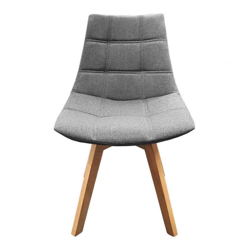 Lot 2 chaises tissu & piétement chêne – DEB-Chaise-Meubletmoi.com