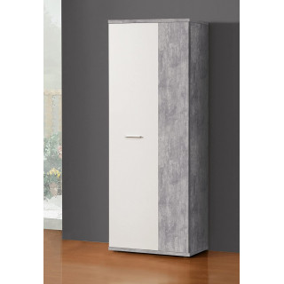 Meuble à chaussure 2 portes bois blanc décor béton - CLASS