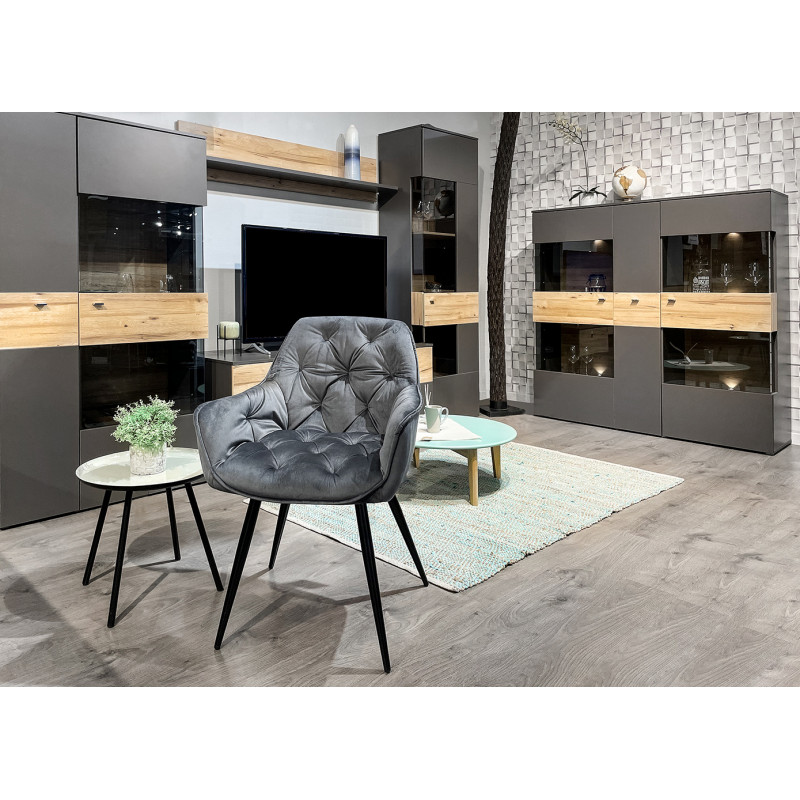 Armoire vitrine 2 portes ouverture droite - MARBELLA