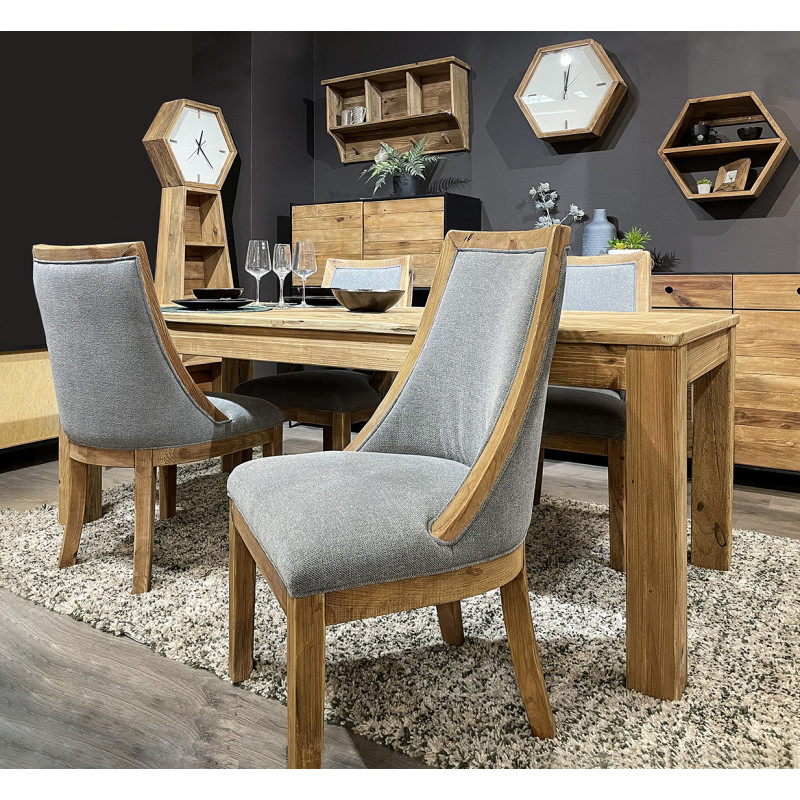 Table de repas rectangulaire 200 cm en bois recyclé -  CHALET