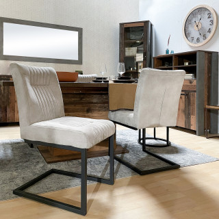 Lot de 2 Chaises velours gris clair - VIVI