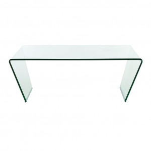 Table basse rectangulaire en verre trempé et piètements inclinés - ICE