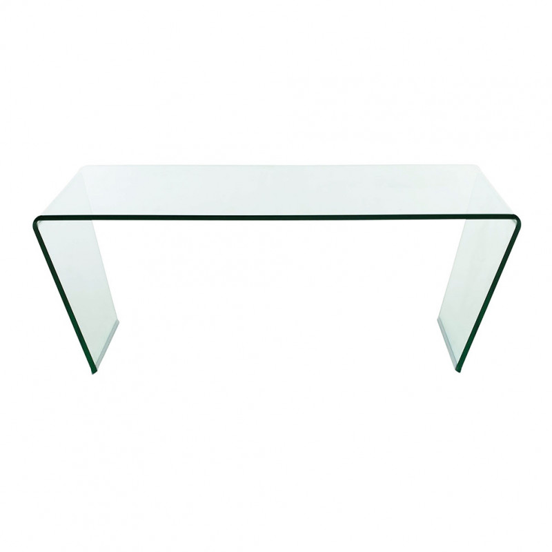 Table basse rectangulaire en verre trempé et piètements inclinés - ICE