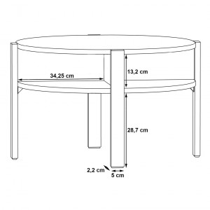 Table d'appoint 45,5 cm x 74,4 cm décor bois chêne artisan - ROZALY