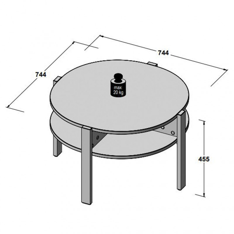 Table d'appoint 45,5 cm x 74,4 cm décor bois chêne artisan - ROZALY