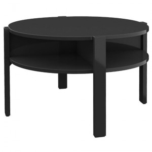 Table d'appoint H. 45,5 cm x D. 74,4 cm ronde décor noir uni - ROZALY