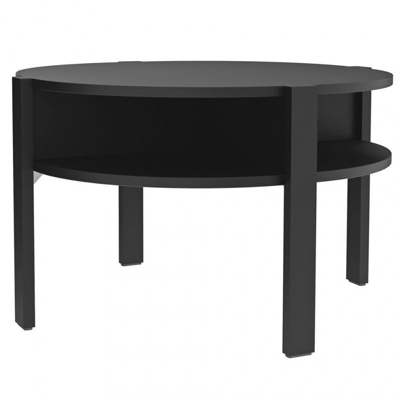 Table d'appoint H. 45,5 cm x D. 74,4 cm ronde décor noir uni - ROZALY