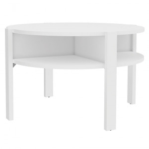 Table d'appoint H. 45,5 cm x D. 74,4 cm ronde décor blanc uni - ROZALY