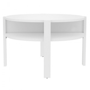 Table d'appoint H. 45,5 cm x D. 74,4 cm ronde décor blanc uni - ROZALY