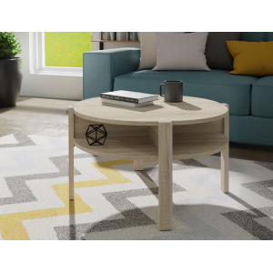 Table d'appoint 45,5 cm x 74,4 cm décor bois chêne sonoma - ROZALY