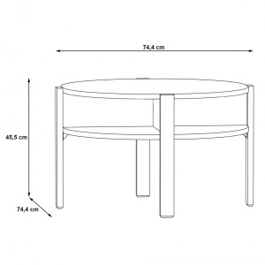 Table d'appoint 45,5 cm x 74,4 cm décor béton gris anthracite - ROZALY