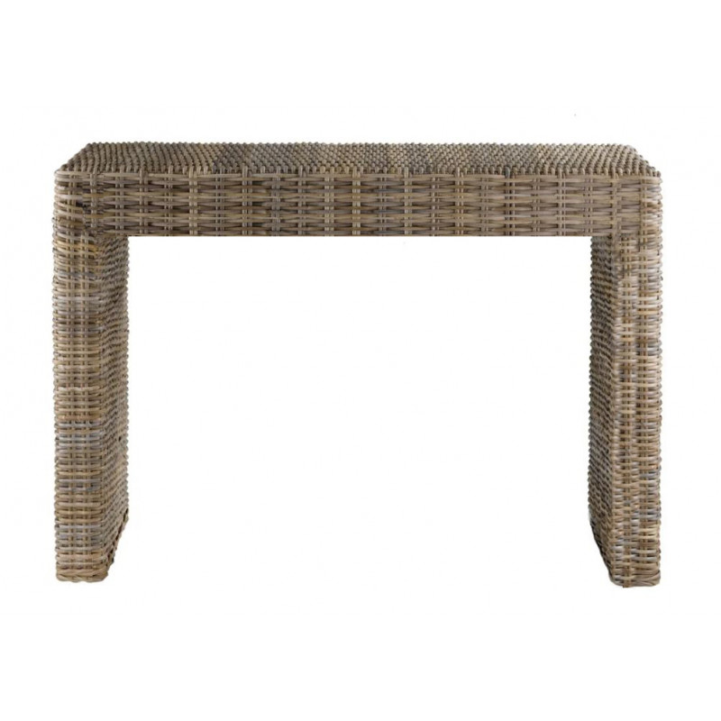Console rectangulaire avec revêtement en kubu naturel tressé - HAWAÏ