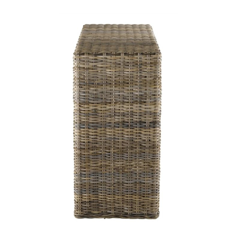 Console rectangulaire avec revêtement en kubu naturel tressé - HAWAÏ