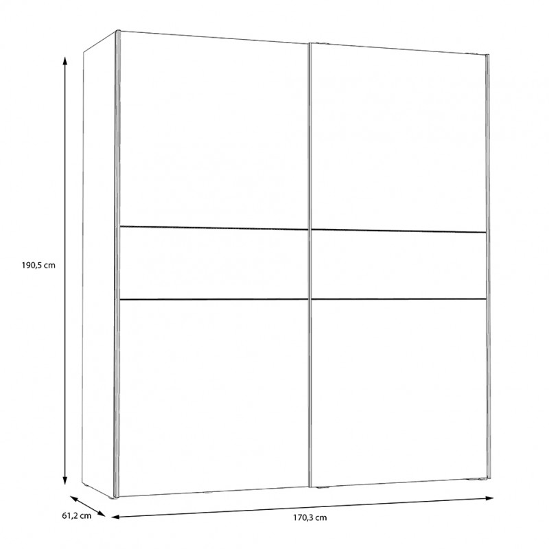 Armoire avec revêtement effet bois vintage et béton gris - BUCKY