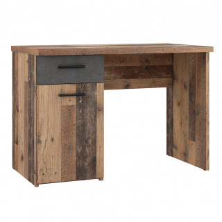 Bureau enfant revêtement effet bois vintage et béton gris - BUCKY