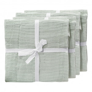 Lot de 4 serviettes en coton et lin vert 45 x 45 cm - CUADRO 8962