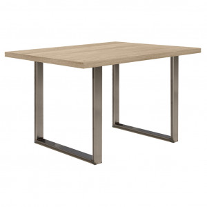 Table de repas L140 cm plateau chêne clair et pieds métal - JURA 01