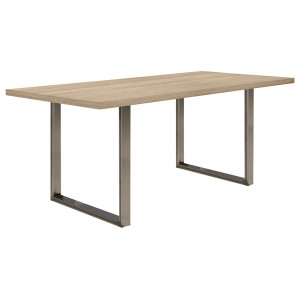 Table de repas L180 cm plateau chêne clair et pieds métal - JURA 01