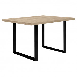 Table de repas L140 cm plateau chêne clair pieds métal noir - JURA 02