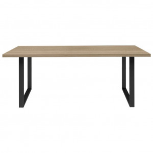 Table de repas L180 cm plateau chêne clair pieds métal noir - JURA 02