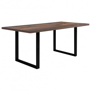 Table de repas L180 cm plateau vintage et pieds métal noir - MARNE 02