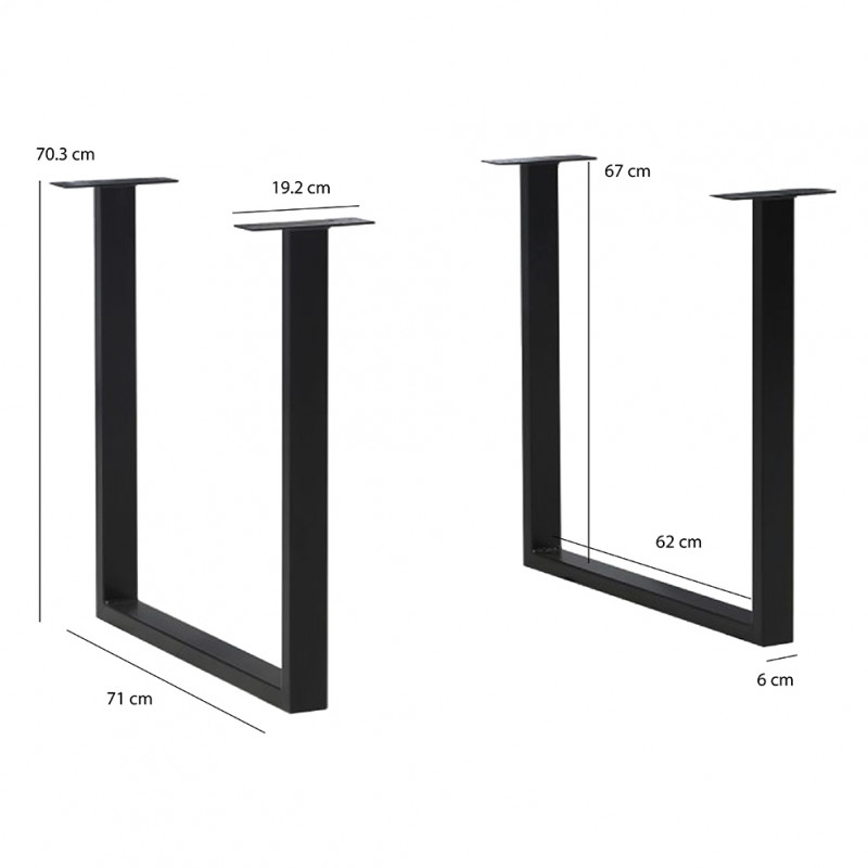 Table de repas 160 cm décor bois vintage pieds métal noir - MARNE 02