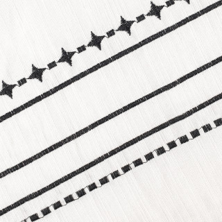 Chemin de table en coton blanc et broderie 50 x 145 cm - GEMA 6524