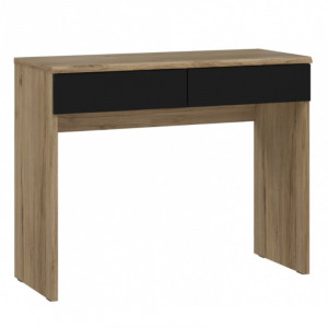 Coiffeuse décor bois clair avec 2 tiroirs gris 79,9 cm x 100,3 cm x 41,3 cm - Rustique contemporain – ANASTASIA