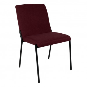 Lot de 2 chaises en tissu rouge et piètement métal noir - OFFICE 1500