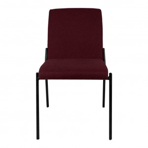Lot de 2 chaises en tissu rouge et piètement métal noir - OFFICE 1500