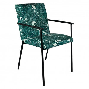 Lot de 2 chaises en tissu motif feuilles avec accoudoirs - OFFICE 1708
