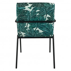 Lot de 2 chaises en tissu motif feuilles avec accoudoirs - OFFICE 1708
