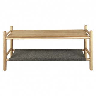 Bout de lit L.96 cm en bois de frêne et feutrine gris - AGDE 6575