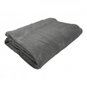 Plaid gris 230 x 250 cm doux et texture polaire - LICHEN 5852