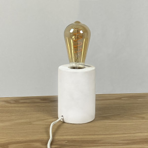 Lampe de chevet en béton blanc H12 cm - CALO 4969