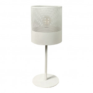 Lampe à poser ajourée en métal blanc H.40 cm - THEON 5161