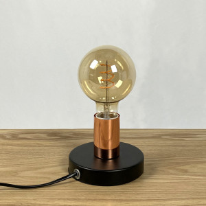 Petite lampe à poser en métal noir et cuivré - ROCKY 4325