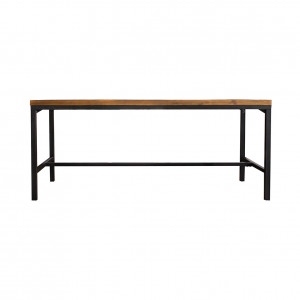 Table de repas 180 cm en bois d'acacia et pieds en métal noir - Style industriel vintage - FACTORY