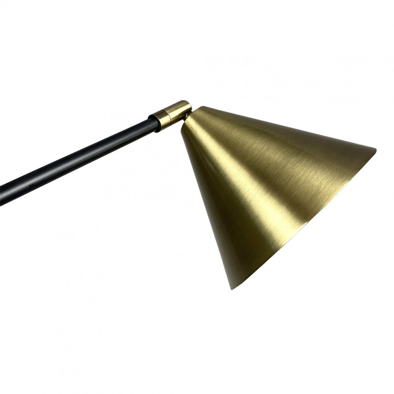Suspension asymétrique métal noir abat jours dorés orientables - BORJA 0603