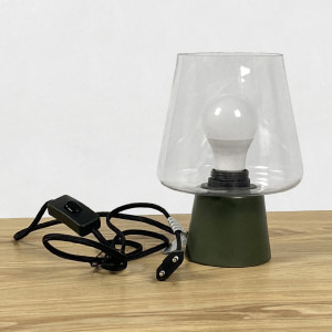 Lampe de chevet vintage métal vert H21cm - BREE 6197