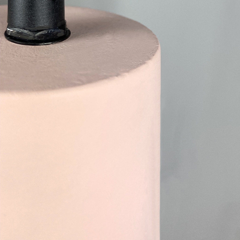 Suspension lumineuse ajustable en béton rose pastel - CALO 5706
