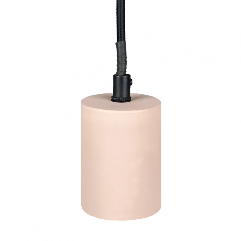 Suspension lumineuse ajustable en béton rose pastel - CALO 5706