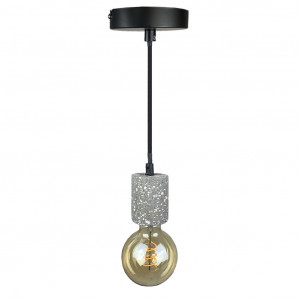 Suspension lumineuse ajustable en terrazzo ciment gris - CALO 5140