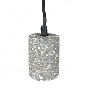 Suspension lumineuse ajustable en terrazzo ciment gris - CALO 5140