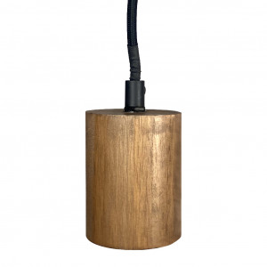 Suspension lumineuse ajustable en bois foncé - CALO 5348